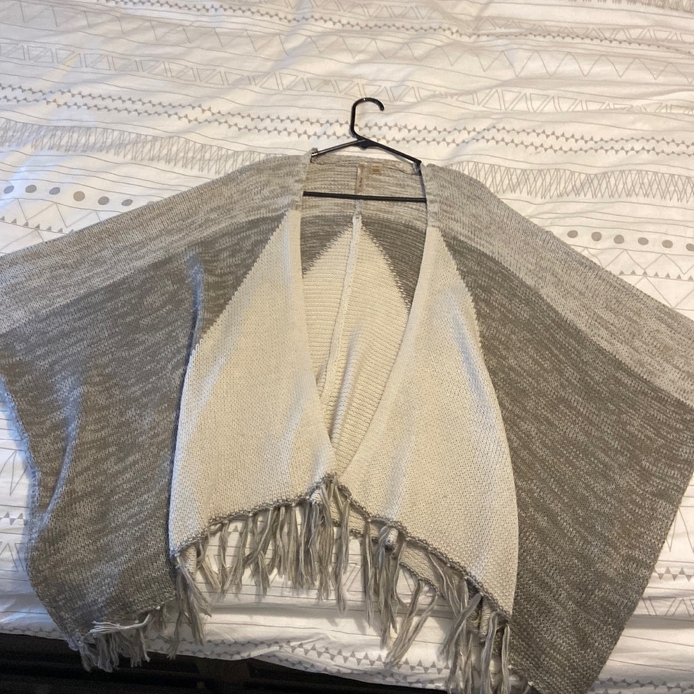Cream colored poncho/ cardigan!